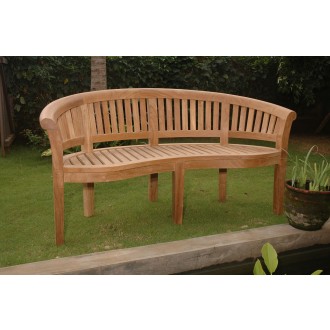 Anderson Teak Curve 3-Seater Bench Extra Thick Wood - Lifestyle