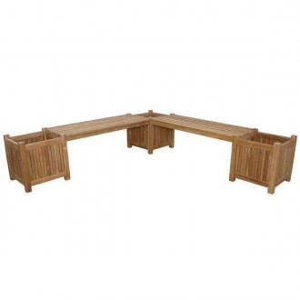 Anderson Teak Planter Bench With 3 Planter Box