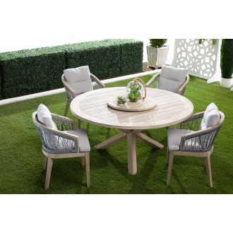 Essentials For Living Boca Outdoor 63" Round Dining Table - Lifestyle