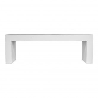 Moe's Home Collection Lazarus Outdoor Bench White - Front Angle