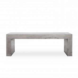 Moe's Home Collection Lazarus Outdoor Bench - Grey - Front Angle