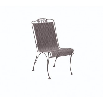 Woodard Briarwood Wrought Iron High Back Dining Side Chair - Angled