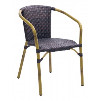 Aluminum Arm Chair W/ PVC Strap Back - CAPTIVA ARMCHAIR - Anthracite Black