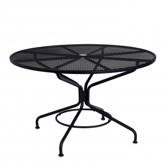 Woodard Café Series Textured Black Contract+ 48" Round Mesh Top Umbrella Table