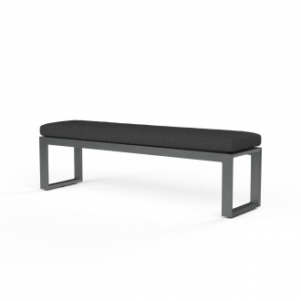 Redondo Dining Bench in Spectrum Carbon, No Welt - Front Side Angle