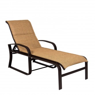 Woodard Cayman Isle Padded Sling Adjustable Chaise Lounge - Angled