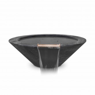 The Outdoor Plus Cazo Wood Grain Water Bowl Ebony