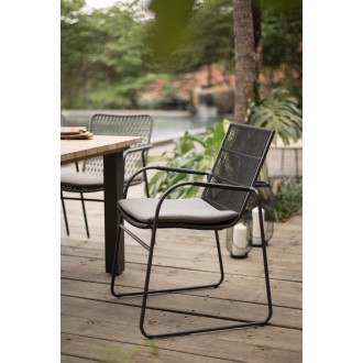 Azzurro Living Cebu Stackable Dining Chair With Graphite Cushion - Lifestye