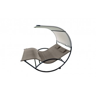 Double Chaise Rocker - Cocoa - White BG