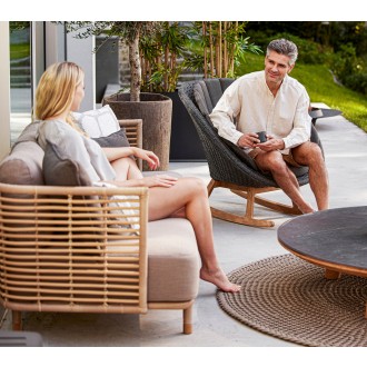Cane-Line Peacock Rocking Chair W/Teak Legs,
