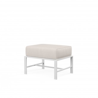 Bristol Ottoman in Canvas Natural w/ Self Welt - Front Side Angle
