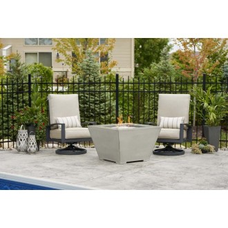 Outdoor Greatroom Company Cove Trapezoid Fire Table 2424 Burner - Lifestyle