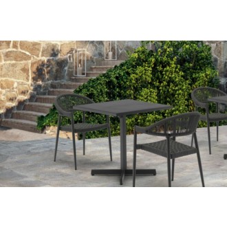 Whiteline Modern Living Leyla Indoor/Outdoor Dining Armchair In Aluminium In Gray - Lifestyle