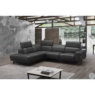J&M Furniture Davenport Slate Grey Leather Sectional 001