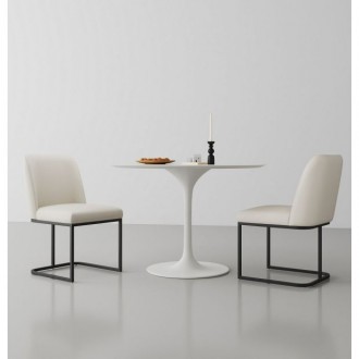 Manhattan Comfort Serena Faux Leather Dining Chair in Cream
