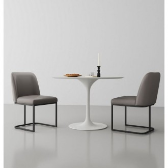Manhattan Comfort Serena Faux Leather Dining Chair in Grey