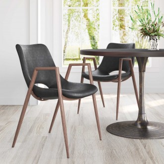 Desi Dining Chair Black & Walnut - Lifestyle 2