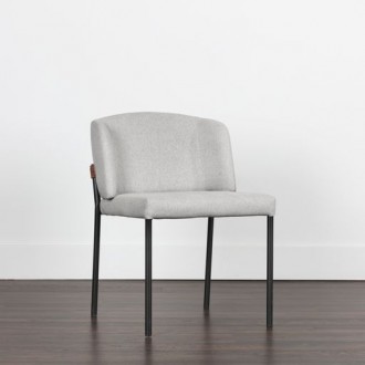 Sunpan Pearce Dining Chair Light Grey-Bravo Cognac - Front Side Angle