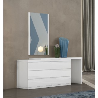 Anna Dresser With Double High Gloss White Full Extension Drawers - Lifestyle