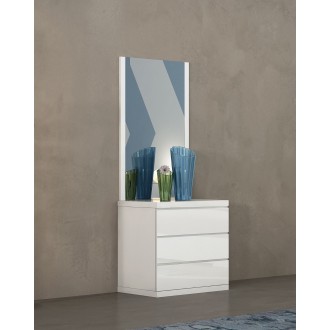 Anna Dresser Single High Gloss White Full Extension Drawers - Lifestyle 2