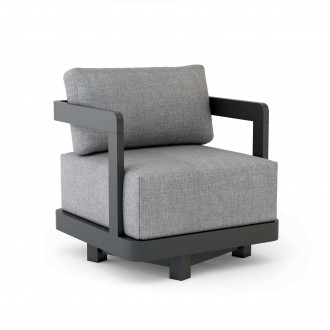 Anderson Teak Granada Deep Seating Aluminum Swivel Armchair 