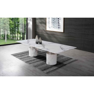 Whiteline Modern Living Geneva Extra Large Dining Table In White - Lifestyle
