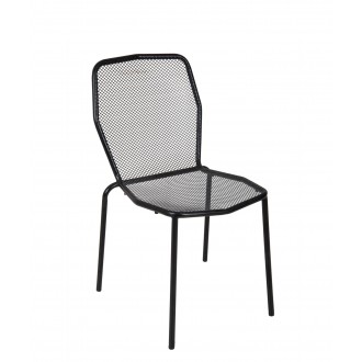 Avalon Stacking Side Chair - E-coated, Powder Coated Micro-Mesh Steel - Black