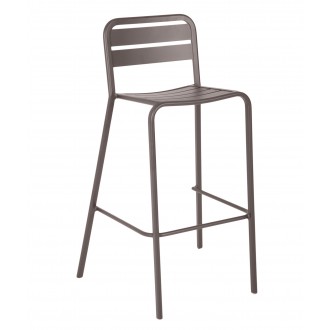 Stacking Barstool Powdered Coated Aluminum - Black/Earth
