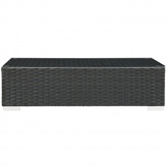 Modway Sojourn Outdoor Patio Coffee Table - Chocolate - Front Angle