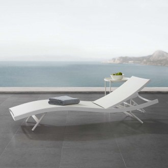 Modway Glimpse Outdoor Patio Mesh Chaise Lounge Chair - White White - Lifestyle