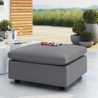 Modway Commix Sunbrella® Outdoor Patio Ottoman in Gray - Lifestyle
