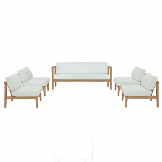 Modway Bayport 5 Piece Outdoor Patio Teak Set