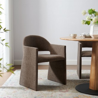 Modway Talia Upholstered Fabric Dining Armchair Mocha