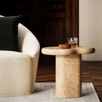Modway Elowen Indoor - Outdoor Patio Textured Faux Travertine Side Table Room View