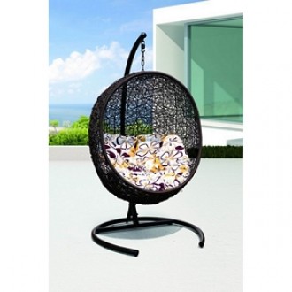 Modway Encase Swing Lounge Chair in Espresso White - On SALE!