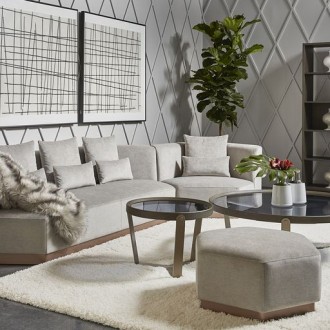 Sunpan Kelsey Sofa - Polo Club Stone - Lifestyle