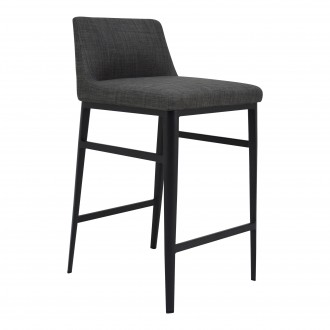Moe's Home Collection Baron Counter Stool - Charcoal - Front Side Angle