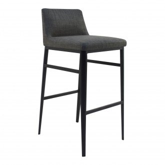 Moe's Home Collection Baron Barstool - Charcoal - Front Side Angle