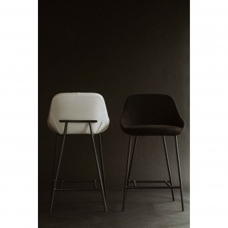 Moe's Home Collection Shelby Counter Stool in Black / Beige - Lifestyle