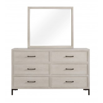 Alpine Furniture Bradley Mirror in Antique White - Front Angle