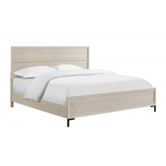 Alpine Furniture Bradley Queen / California / Standard King Panel Bed in Antique White - Front Side View