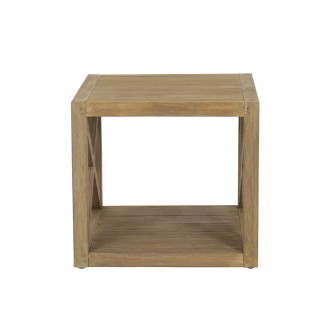 Sunset West X End Table in Coastal Teak - Front Angle
