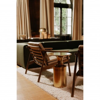 Moe's Home Collection Rassa Polished Gold Accent Table - Lifestyle