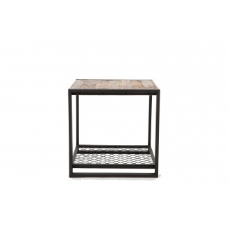 Crawford and Burke Blair Reclaimed Wood and Metal 23" Side Table, Front View