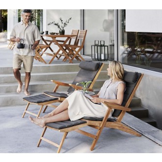 Cane-Line Flip Deck Chair Cushion Set Dark Grey