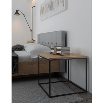 TemaHome Gleam 20x20 Wood Top Side Table in Oak & Black - Lifestyle