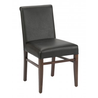 European Beechwood Wood Dining Chair - Front - Black