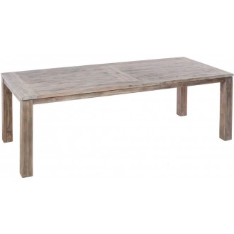 Alfresco Home Malvern 71" Rectangular Wood Dining Table w/ Umbrella Hole - Front Side Angle