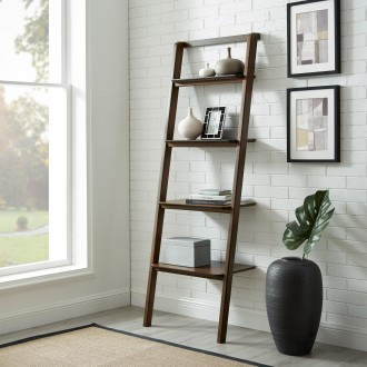 Greenington Currant Leaning Bookshelf in Black Walnut -  Lifesytle