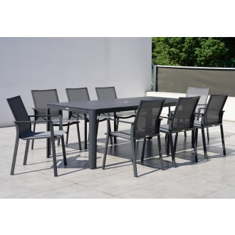 Bellini Home and Garden Waldorf 9pc Dining Set with Tribeca with Ceramic Glass Table Top 001